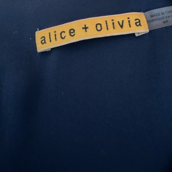 Alice + Olivia Silk Sleeveless Midi Dress Keyhole Back in Navy Size S/P - Picture 13 of 14